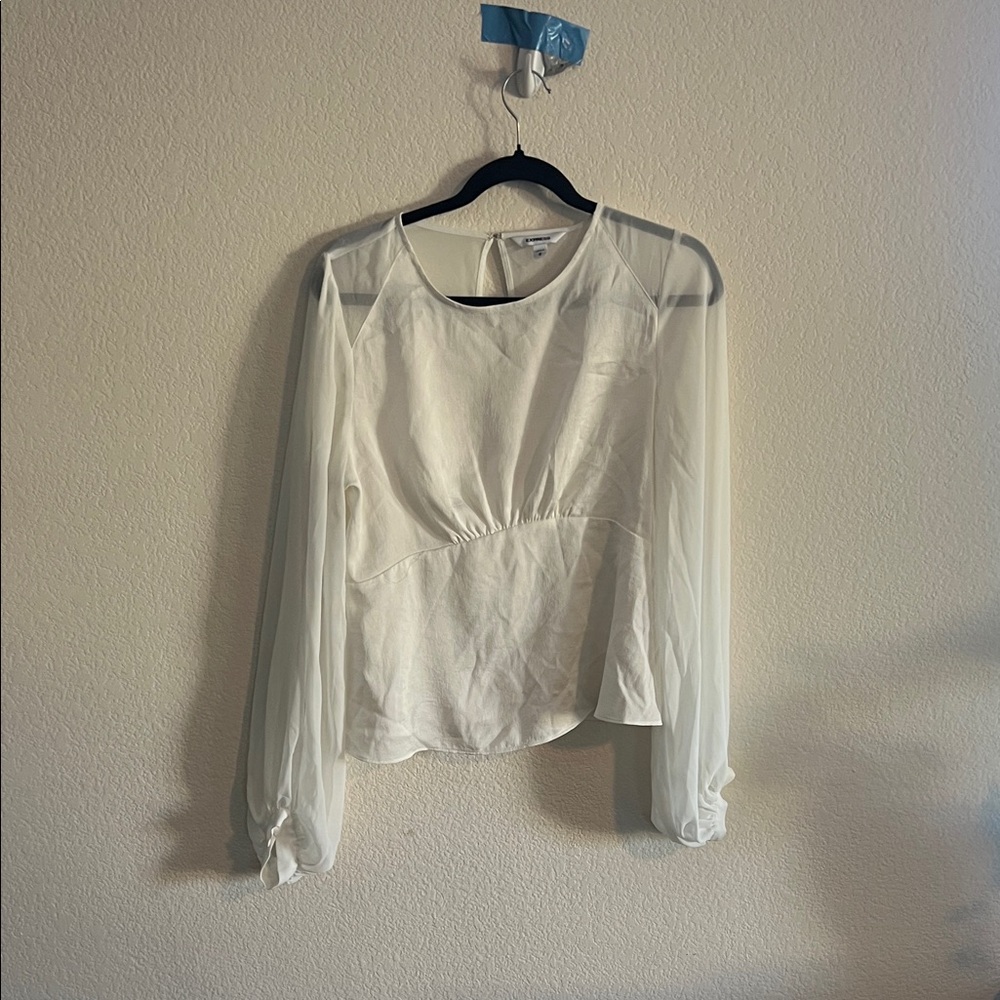 Express Sheer White Blouse